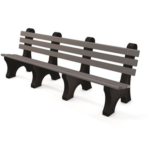 Central Park 8 ft. Gray Recycled Plastic Bench
