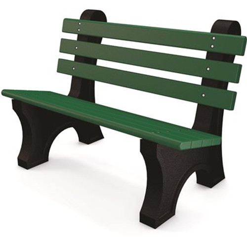 Comfort Park Avenue 4 ft. Green Recycled Plastic Bench