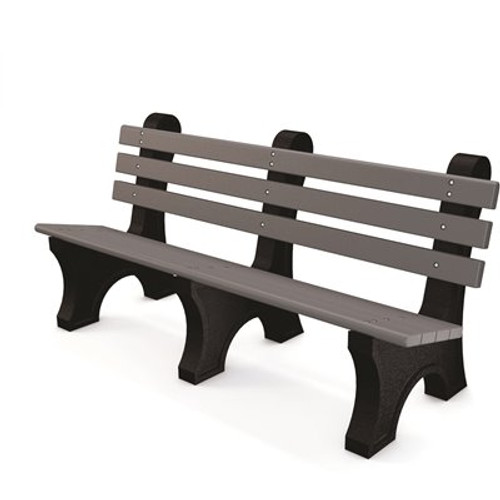Comfort Park Avenue 6 ft. Gray Recycled Plastic Bench