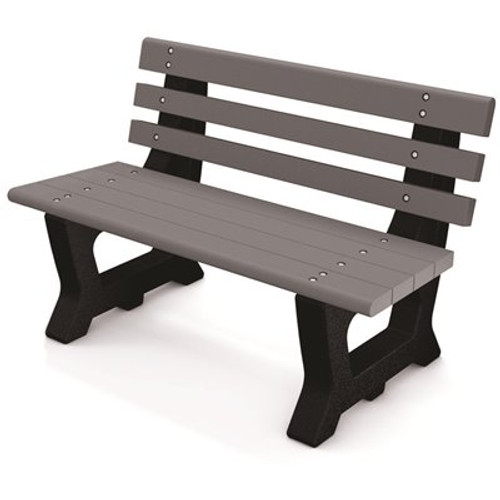 Brooklyn 4 ft. Gray Recycled Plastic Bench