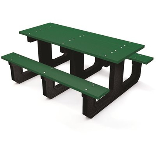 Park Place 6 ft. Green Recycled Plastic Picnic Table
