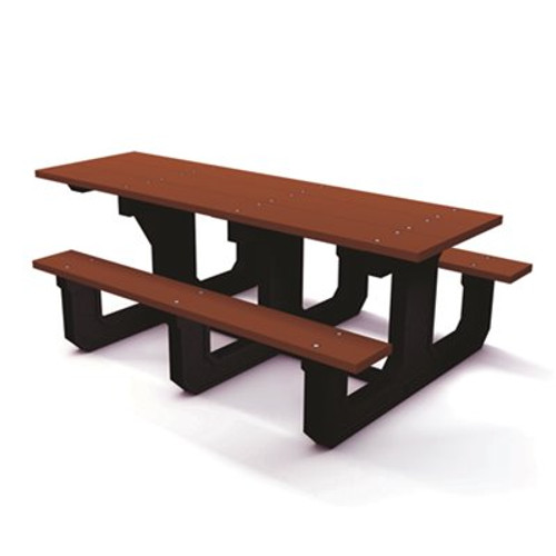 Park Place 6 ft. Brown ADA Recycled Plastic Picnic Table