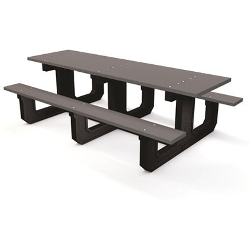 Park Place 8 ft. Gray Recycled Plastic Picnic Table
