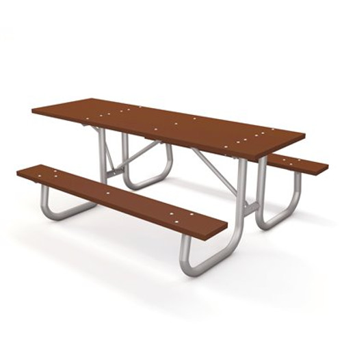 Galvanized Frame 6 ft. Brown ADA Recycled Plastic Picnic Table