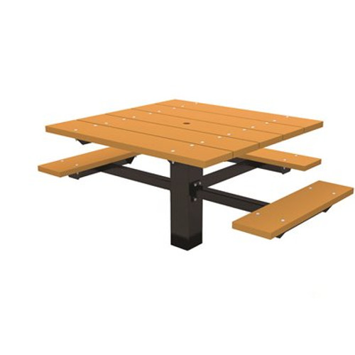 T-Table 4 ft. Cedar In-Ground Mount ADA Square Recycled Plastic Picnic Table