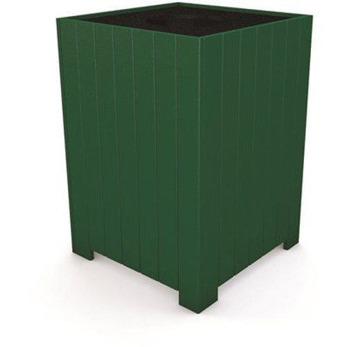 55 Gal. Square Green Recycled Plastic Trash Receptacle 55 Gal. Square Green Recycled Plastic Trash Receptacle