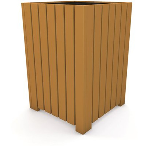 55 Gal. Square Cedar Recycled Plastic Heavy-Duty Trash Receptacle 55 Gal. Square Cedar Recycled Plastic Heavy-Duty Trash Receptacle