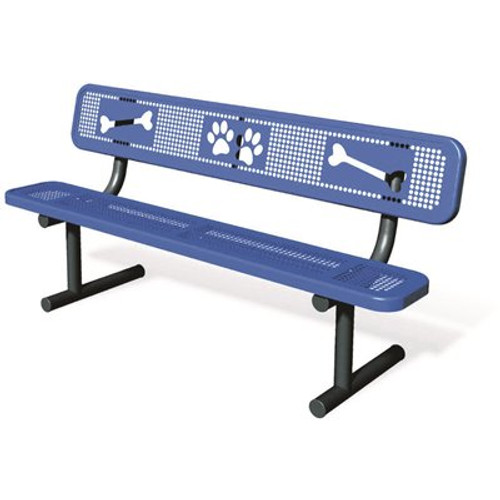 Blue Portable Paw & Bone Bench