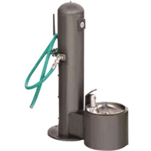 Stainless Steel Doggy Drinking Fountain with Hose Bibb and Hose