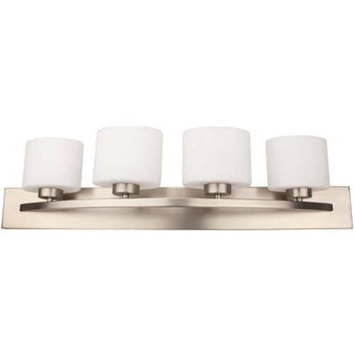 4-Light Brushed Nickel Bath Vanity Light