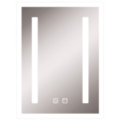 Litex 24 in. x 24 in. Vertical Rectangle LED Mirror with Defogger and Touch on/off Switch