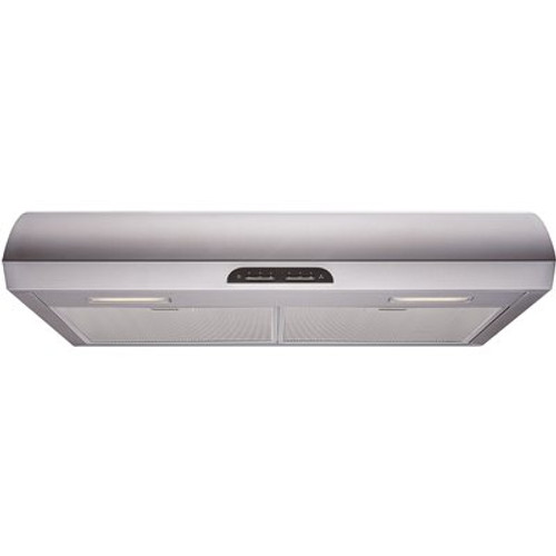 Winflo 30 in. 483 CFM Convertible Under Cabinet Range Hood in Stainless Steel with Mesh Filters and Touch Controls