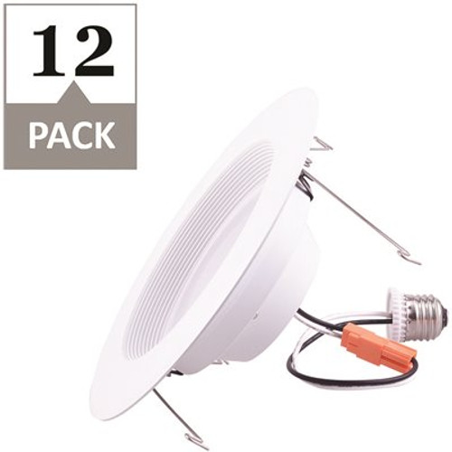 5 in. and 6 in. Retrofit 4000K Remodel Non-IC Rated Integrated LED Recessed Light Kit with White Trim (12-Pack)