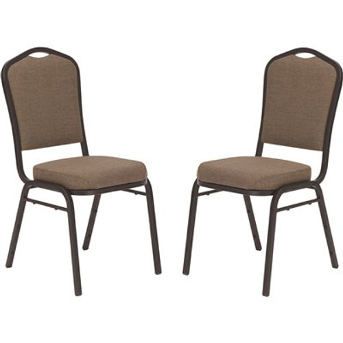 National Public Seating 9300-Series Natural Taupe Deluxe Fabric Upholstered Stack Chair (2-Pack)