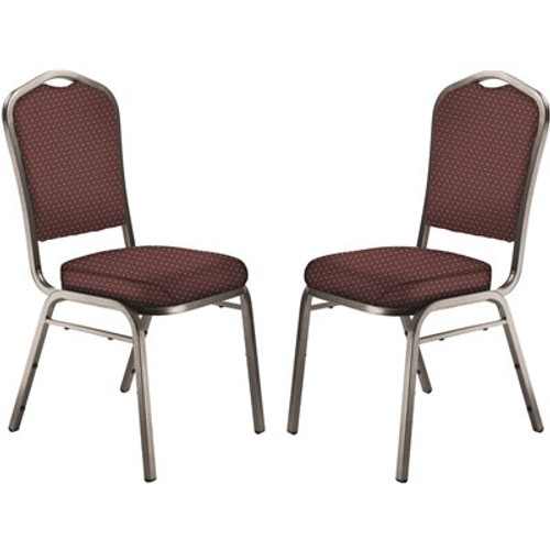 National Public Seating 9300 Series Diamond Burgundy Deluxe Fabric Upholstered Stack Chair (2-Pack)