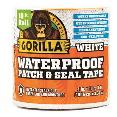 Gorilla 4 in. x 10 ft. Waterproof Patch and Seal Tape in White