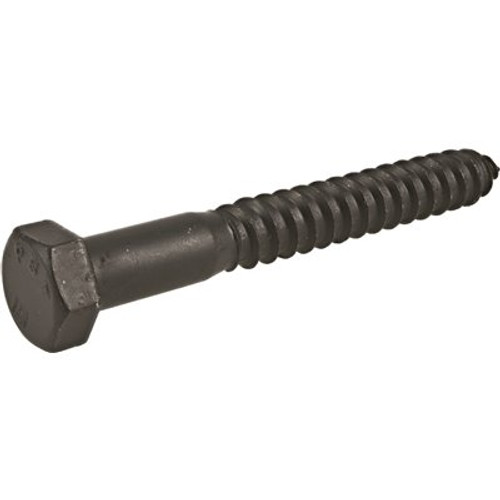 Deck Bolt 1/4 in. x 3 in. Black Exterior Hex Lag Screws (25-Pack)