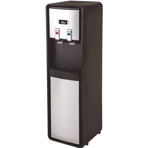 VITAPUR 3-5 Gal. Bottom Load Water Dispenser/Cooler (Hot and Cold) in Black/Stainless with Easy-to-Use Push Levers