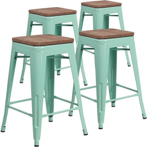 Carnegy Avenue 24 in. Mint Green Bar Stool (4-Pack) Carnegy Avenue 24 in. Mint Green Bar Stool (4-Pack)