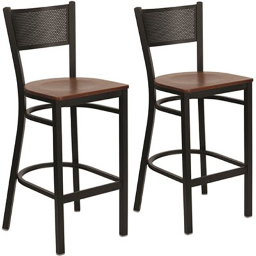 Carnegy Avenue 28.5 in. Cherry Wood Seat/Black Metal Frame Bar Stool (2-pack) Carnegy Avenue 28.5 in. Cherry Wood Seat/Black Metal Frame Bar Stool (2-pack)