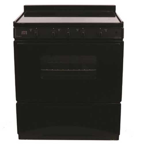 Premier 30 in. 3.91 cu. ft. 4-Burner Smooth Top Electric Range in. Black Power Cord Sold Separately