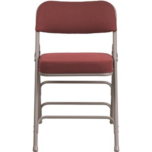 Carnegy Avenue Burgundy Metal Folding Chair (4-Pack)