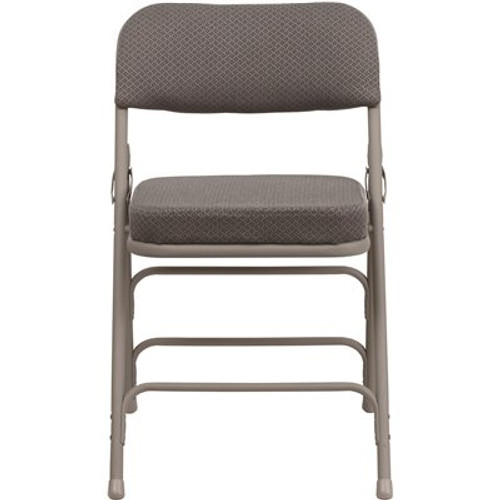 Flash Furniture Gray Fabric/Gray Frame Metal Folding Chair (2-Pack)