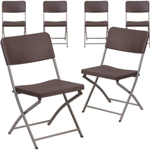 Flash Furniture Brown Metal Folding Chair (6-Pack)
