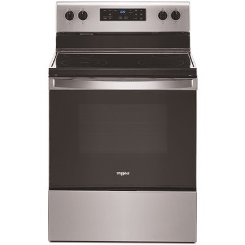 Whirlpool 5.3 cu. ft. Electric Range with 4-Elements and Frozen Bake Technology in Stainless Steel