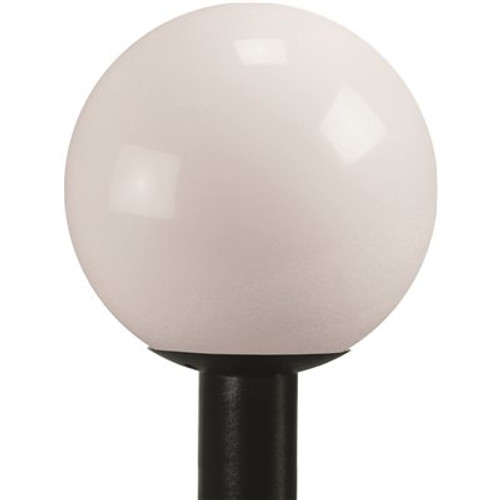 LiteCo Black Outdoor White Globe with Post Top Fitter LiteCo Black Outdoor White Globe with Post Top Fitter