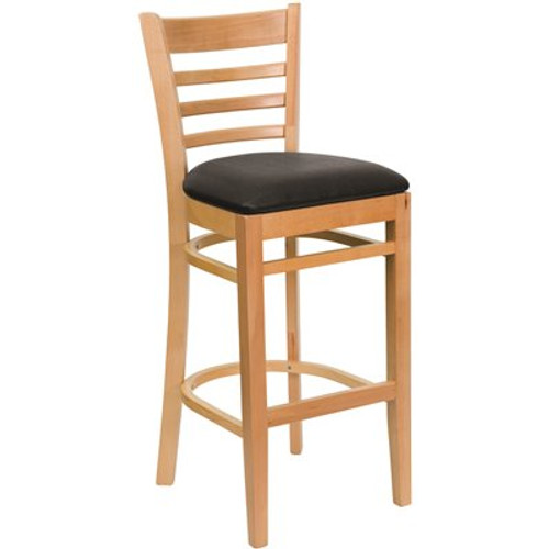 Carnegy Avenue 31 in. Black Vinyl Seat/Natural Wood Frame Bar Stool (Set of 2) Carnegy Avenue 31 in. Black Vinyl Seat/Natural Wood Frame Bar Stool (Set of 2)