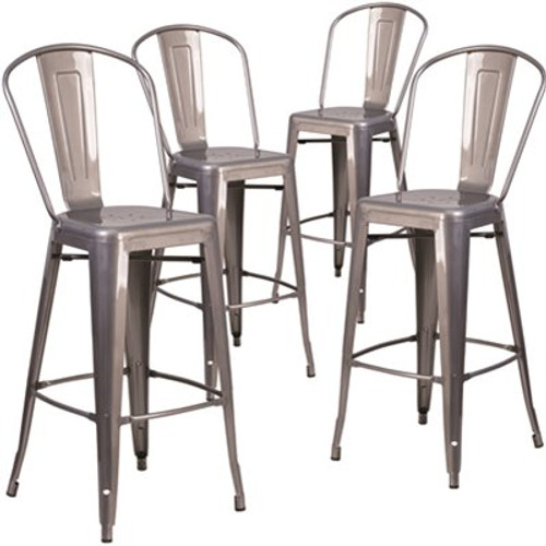 Carnegy Avenue 30.5 in. Clear Coated Bar Stool (Set of 4)