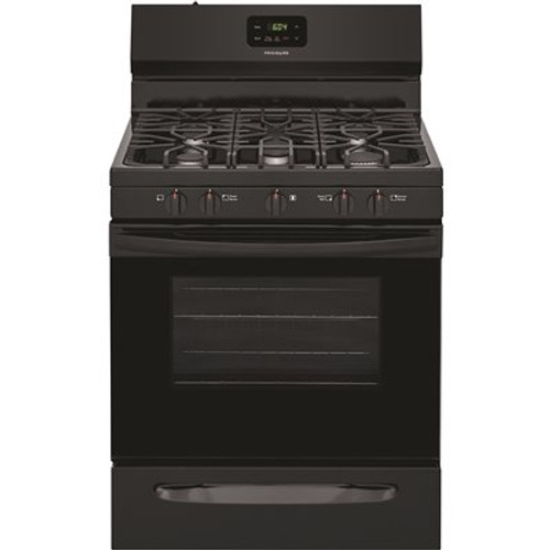 Frigidaire 30 in. 5.0 cu. ft. 5-Burner Gas Range with Manual Clean in Black Frigidaire 30 in. 5.0 cu. ft. 5-Burner Gas Range with Manual Clean in Black