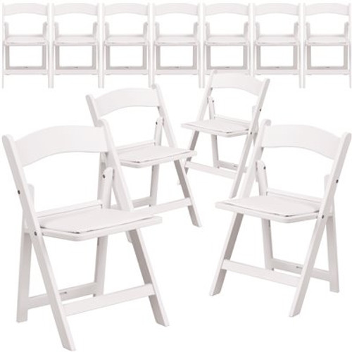 Carnegy Avenue White Resin Folding Chair (Set of 11)