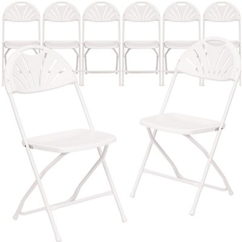 Carnegy Avenue White Metal Folding Chair (Set of 8)