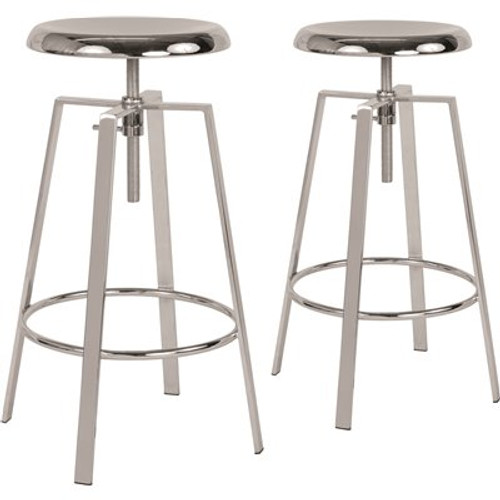 Carnegy Avenue 35 in. Chrome Bar Stool (Set of 2) Carnegy Avenue 35 in. Chrome Bar Stool (Set of 2)