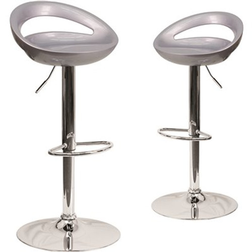 Carnegy Avenue 38.75 in. Silver Bar Stool (Set of 2) Carnegy Avenue 38.75 in. Silver Bar Stool (Set of 2)
