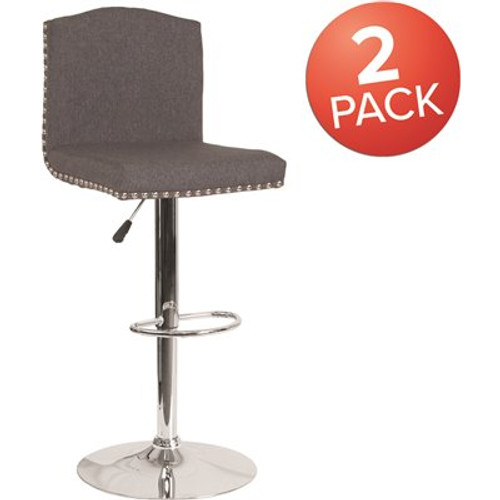 Carnegy Avenue 46.5 in. Dark Gray Fabric Bar Stool (Set of 2) Carnegy Avenue 46.5 in. Dark Gray Fabric Bar Stool (Set of 2)