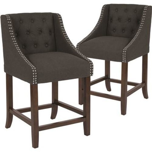 Carnegy Avenue 36 in. Charcoal Fabric Bar Stool (Set of 2) Carnegy Avenue 36 in. Charcoal Fabric Bar Stool (Set of 2)