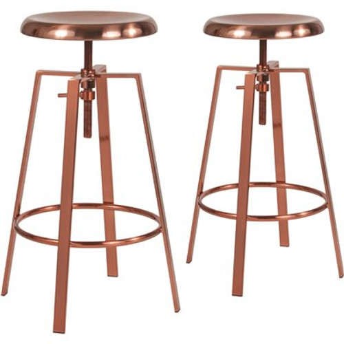 Carnegy Avenue 35 in. Rose Gold Bar Stool (Set of 2) Carnegy Avenue 35 in. Rose Gold Bar Stool (Set of 2)