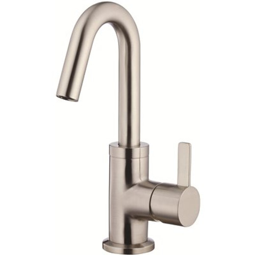 Gerber Amalfi Single Hole Single-Handle Bathroom Faucet with 50/50 Touch Down Drain 1.2 GPM in Brushed Nickel