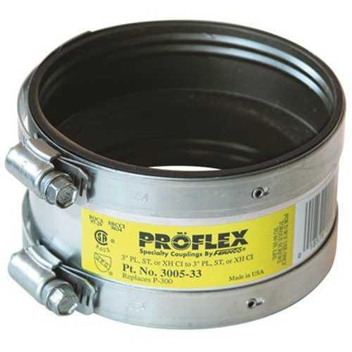 ProFlex 3 in. EPDM Rubber Clamp Shielded Coupling 4.3 PSI