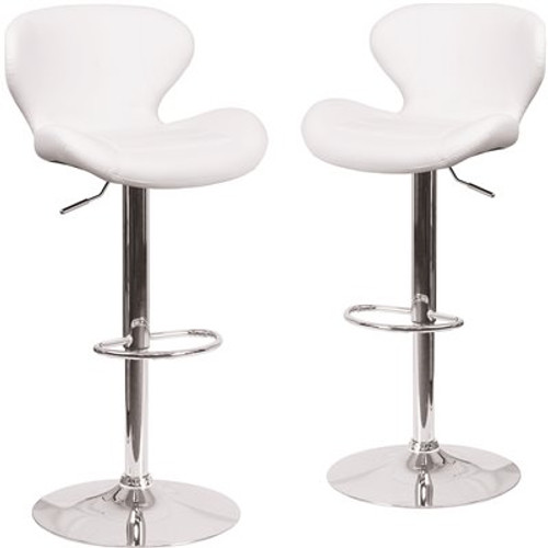 Carnegy Avenue 33 in. White Vinyl Bar stool (Set of 2) Carnegy Avenue 33 in. White Vinyl Bar stool (Set of 2)