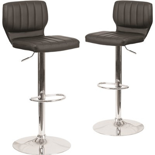 Carnegy Avenue 33.5 in. Black Vinyl Bar stool (Set of 2) Carnegy Avenue 33.5 in. Black Vinyl Bar stool (Set of 2)
