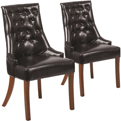 Carnegy Avenue Black Leather Leather Side Chair (Set of 2)