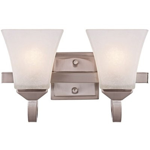 Design House Torino 2-Light Satin Nickel Vanity Light