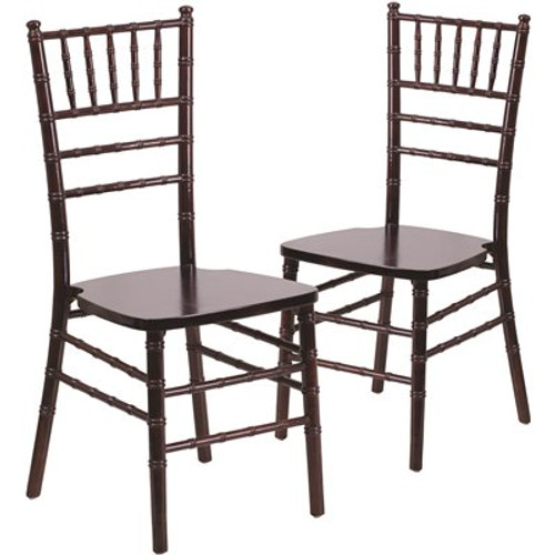 Carnegy Avenue Walnut Wood Chiavari Chairs (Set of 2)