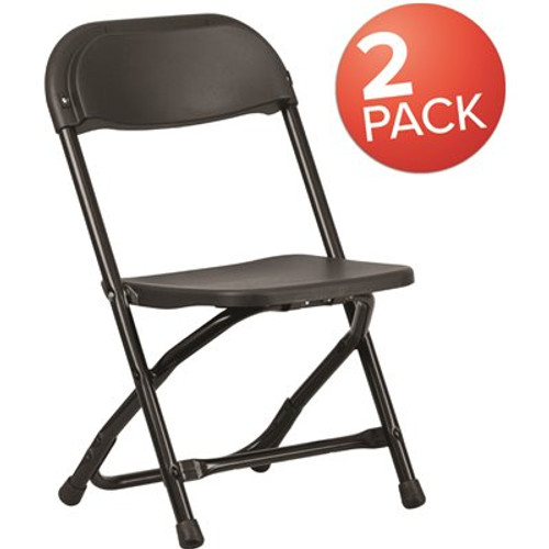 Carnegy Avenue Black Kids Plastic Folding Chairs (Set of 2)