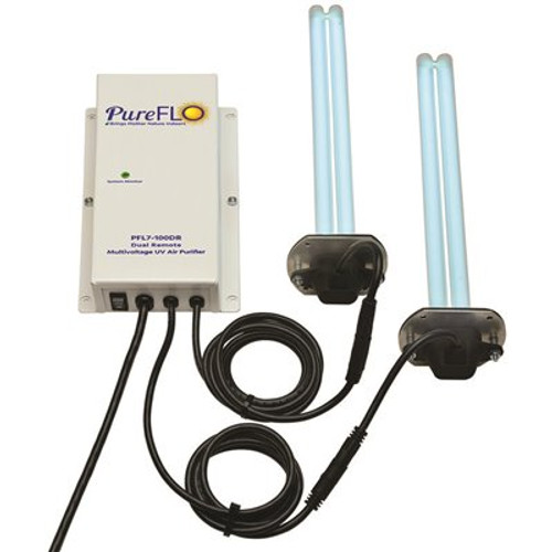 Remote Dual Lamp Unit with Two 16 in. 180 Microwatt Lamps And Two Magnetic Z-Brackets Air Purifier