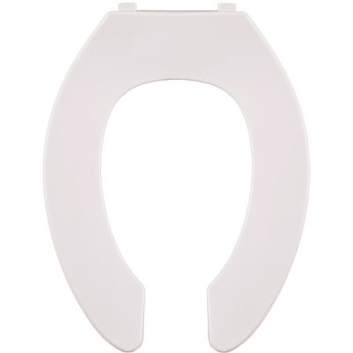 Premier Heavy-Duty Commercial Elongated Open Front Toilet Seat without Lid in White